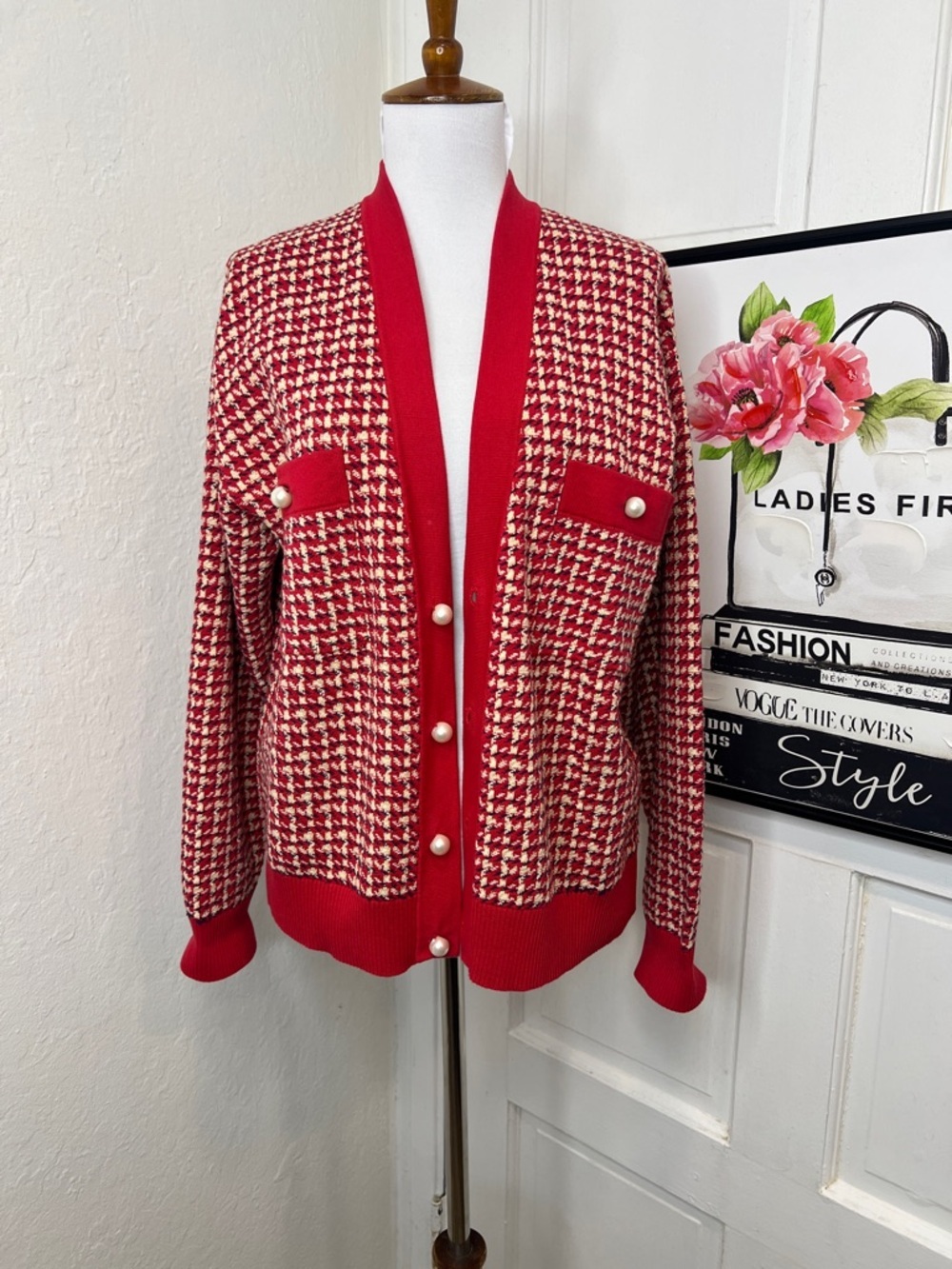 Sandro The Brandy Tweed Cardigan w/Pearl Buttons Size 3/L - Picture 2 of 11
